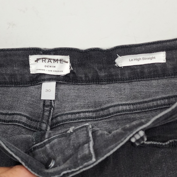 Frame Denim Le High Straight Tierra Jeans Black 30 Women's Comfort Fit Staple - Picture 6 of 7